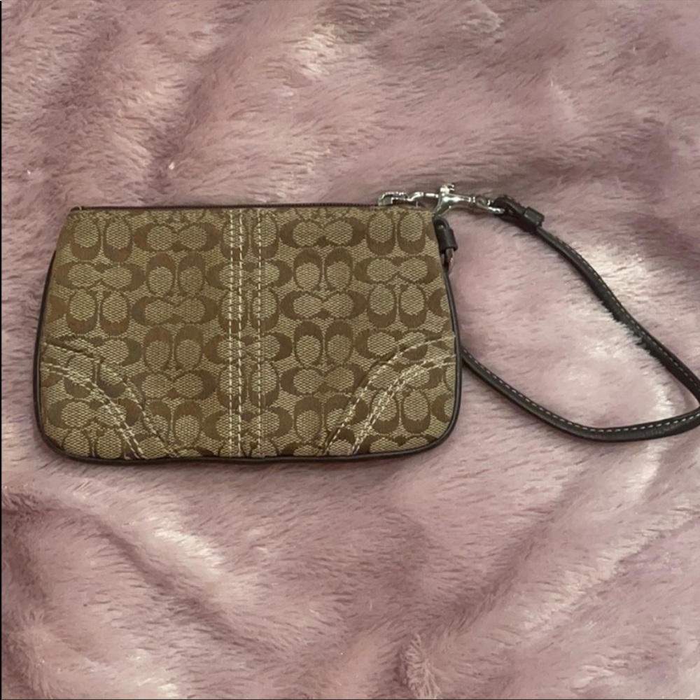 Authentic Brown Coach Letter Wristlet/coin purse - Picture 2 of 10